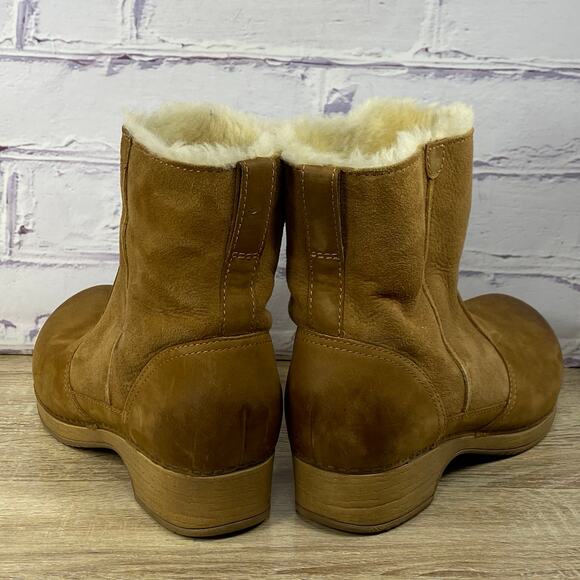 Dansko Bettie Shearling Lined Boots Women's 38 US 7.5-8 Brown Sheepskin Leather - Picture 5 of 10